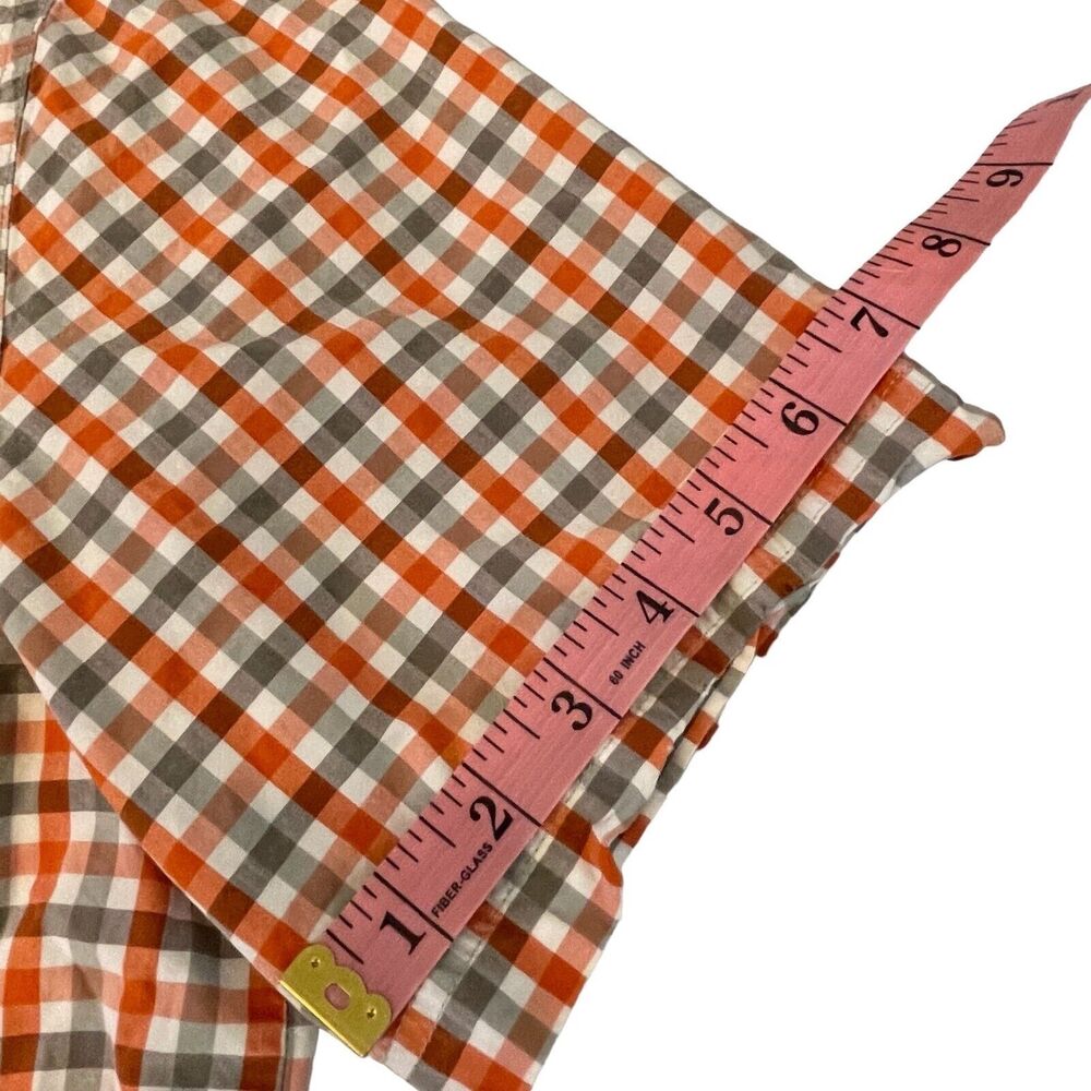 Eddie Bauer Check Shirt Men’s M Short Sleeve Button Down Gray Orange - Picture 13 of 16